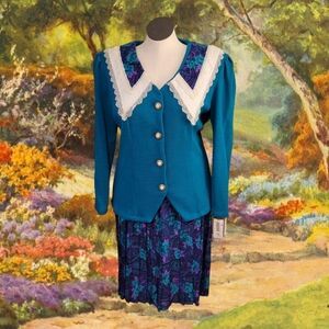 Vintage 80s 2pc Skirt Set Deadstock